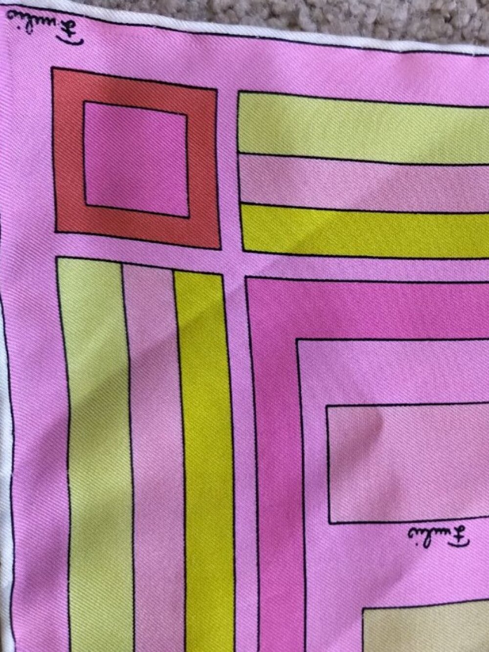 Pink and Yellow Emilio Pucci Silk Scarf - Picture 8 of 12